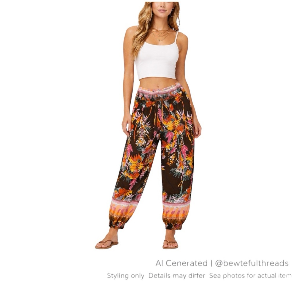 Cream Denmark Boho Festival Harem Pants US 4–6 Scandinavian